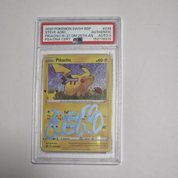 Other - Steve Aoki Signed Pikachu PSA DNA Auto 9 Pokemon 2020 SWSH Promo Card